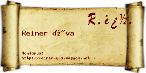 Reiner Éva névjegykártya